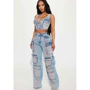 Fashion Nova Light Blue Flare Jeans